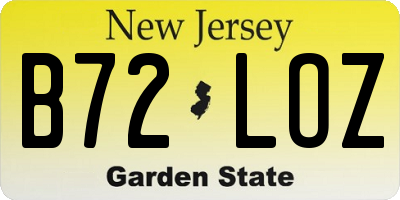 NJ license plate B72LOZ
