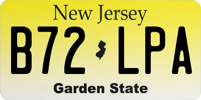NJ license plate B72LPA