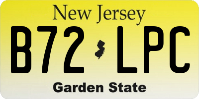 NJ license plate B72LPC