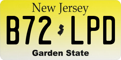 NJ license plate B72LPD
