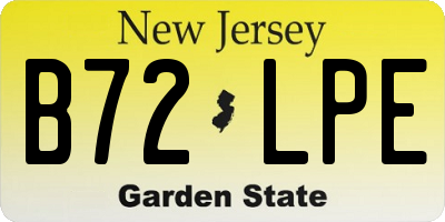 NJ license plate B72LPE