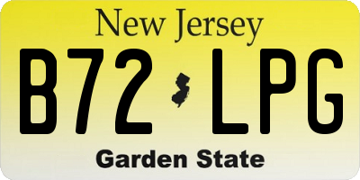 NJ license plate B72LPG