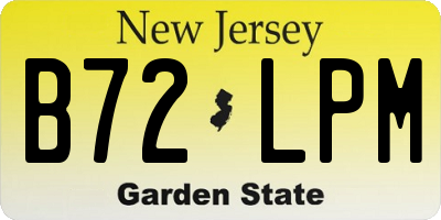 NJ license plate B72LPM