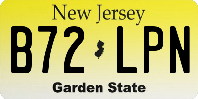 NJ license plate B72LPN