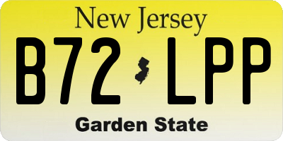 NJ license plate B72LPP