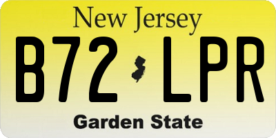 NJ license plate B72LPR