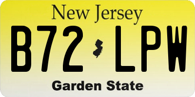 NJ license plate B72LPW