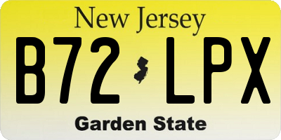 NJ license plate B72LPX
