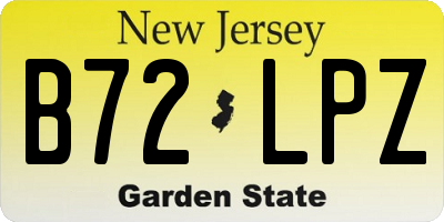 NJ license plate B72LPZ
