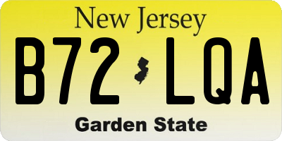 NJ license plate B72LQA