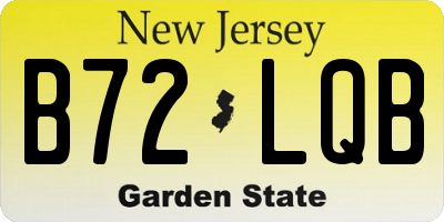 NJ license plate B72LQB