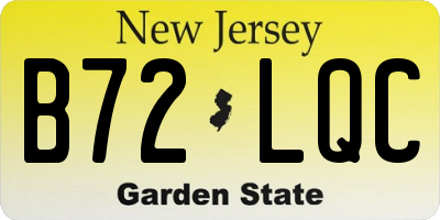 NJ license plate B72LQC