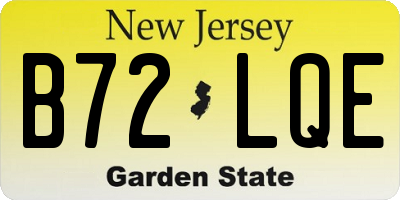 NJ license plate B72LQE