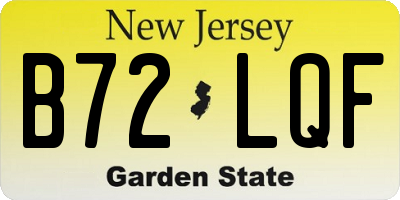 NJ license plate B72LQF