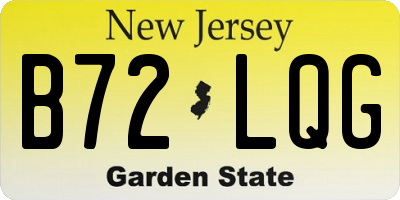 NJ license plate B72LQG