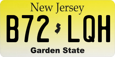 NJ license plate B72LQH