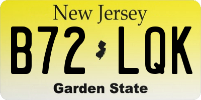 NJ license plate B72LQK