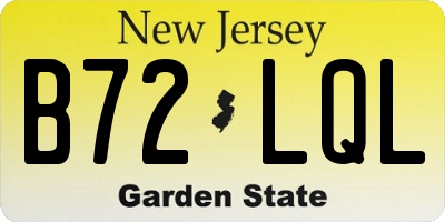 NJ license plate B72LQL