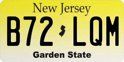 NJ license plate B72LQM
