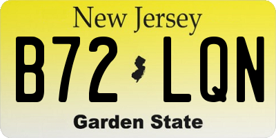 NJ license plate B72LQN