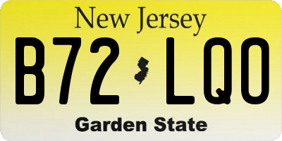 NJ license plate B72LQO
