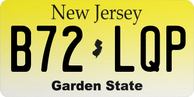 NJ license plate B72LQP