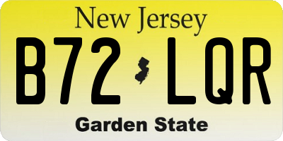 NJ license plate B72LQR