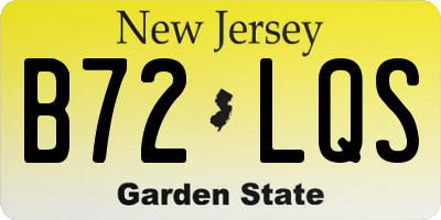NJ license plate B72LQS