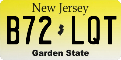 NJ license plate B72LQT