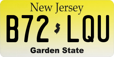 NJ license plate B72LQU