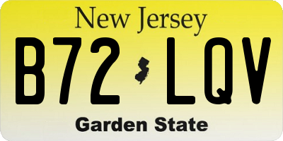 NJ license plate B72LQV
