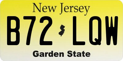 NJ license plate B72LQW