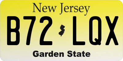 NJ license plate B72LQX