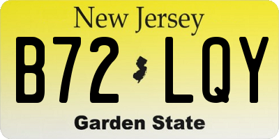 NJ license plate B72LQY