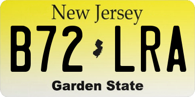 NJ license plate B72LRA
