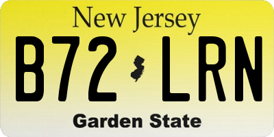 NJ license plate B72LRN