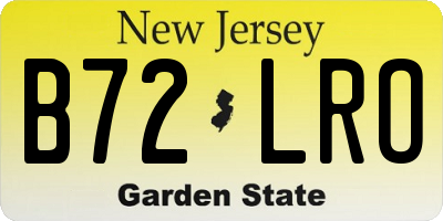 NJ license plate B72LRO