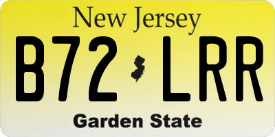 NJ license plate B72LRR