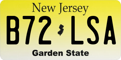 NJ license plate B72LSA