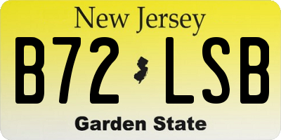 NJ license plate B72LSB