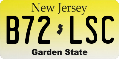 NJ license plate B72LSC