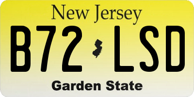 NJ license plate B72LSD