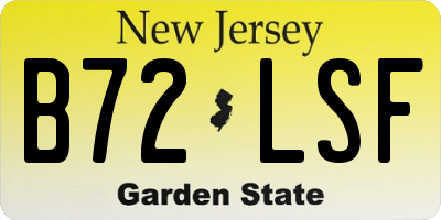 NJ license plate B72LSF