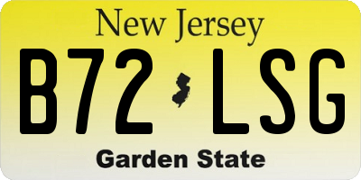NJ license plate B72LSG
