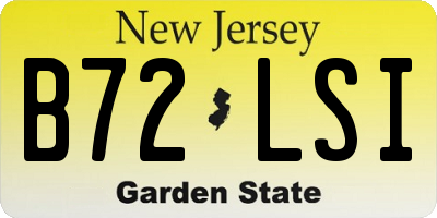 NJ license plate B72LSI