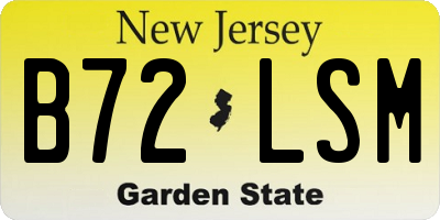 NJ license plate B72LSM