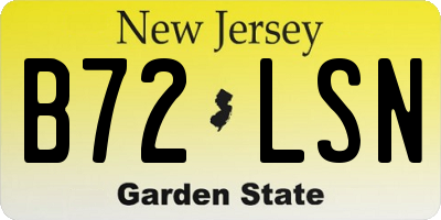 NJ license plate B72LSN