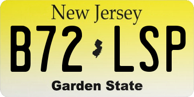 NJ license plate B72LSP