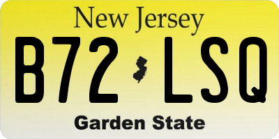 NJ license plate B72LSQ