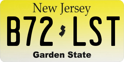 NJ license plate B72LST